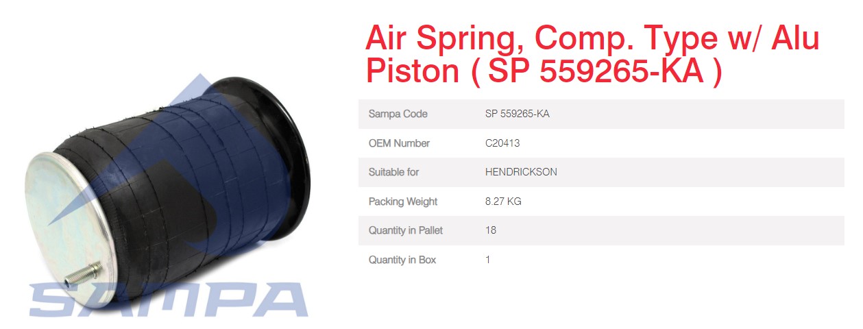 SP559265-KA – BOLSA DE AIRE DE SUSP, COMP.CON PISTÓN DE ALUMINIO C20413