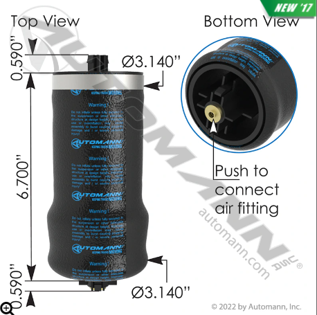 ABSZ70-6001 – BOLSA DE AIRE CABINA  T680 T880 PETERBILT 567 579  11040016  25523181