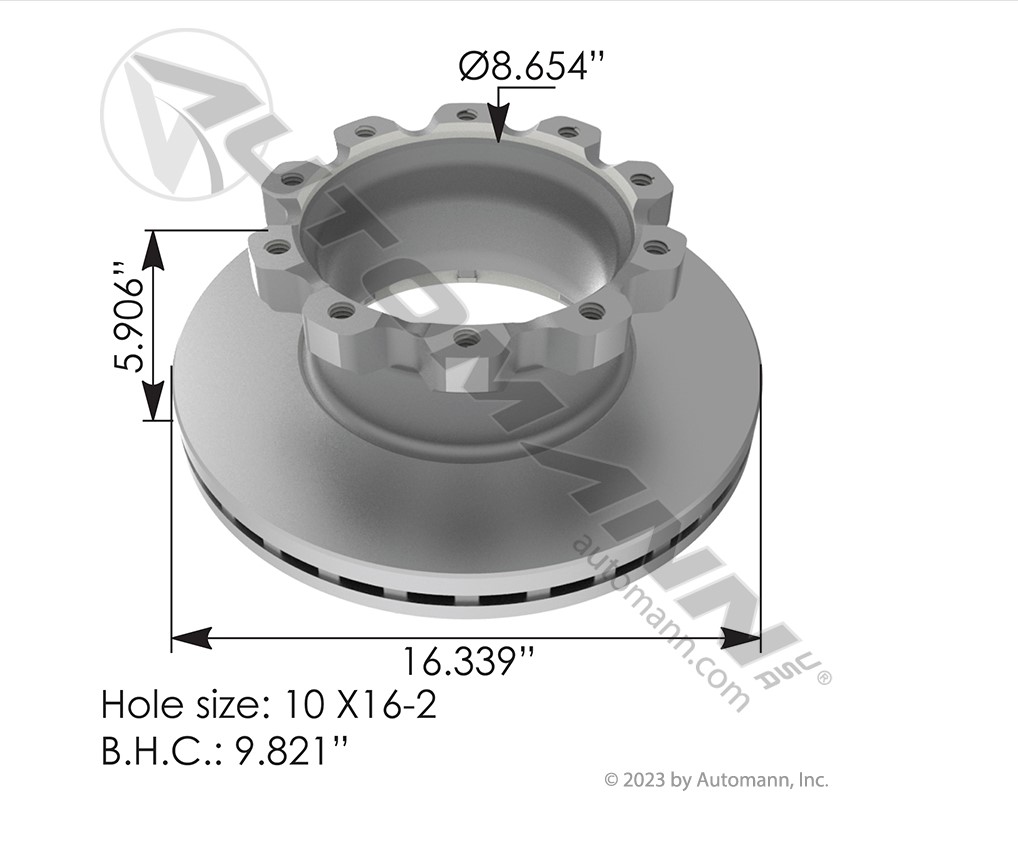 153.134471 – ROTOR DE DISCO DE AIRE HENDRICKSON 16.339 PULGADAS S34471, 55035PK