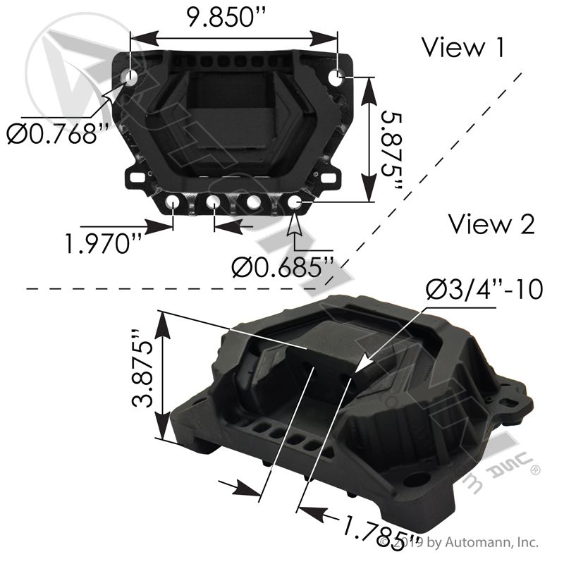 M46852 – SOPORTE MOTOR CASCADIA/ CENTURY/ COLUMBIA/ M2/ J218522 S6-857 463.988 6 BARRENOS